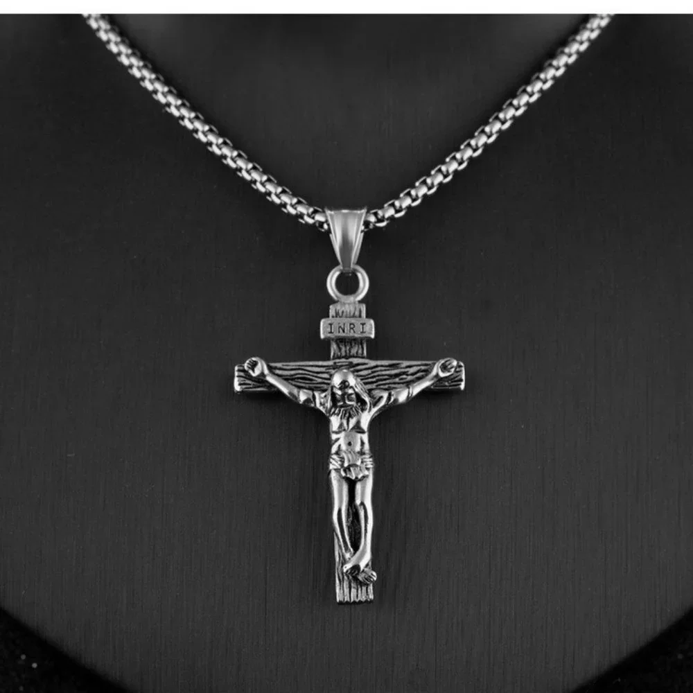 ❤️Classic Jesus Christian cross pendant necklace for women/men, N90201P201
